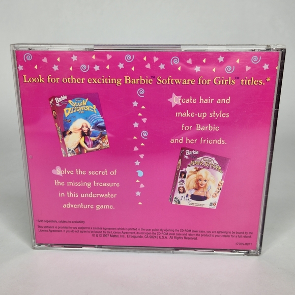 Vintage 1997 Barbie Print 'n Play CD-ROM PC Design Creator Game - Picture 4 of 4